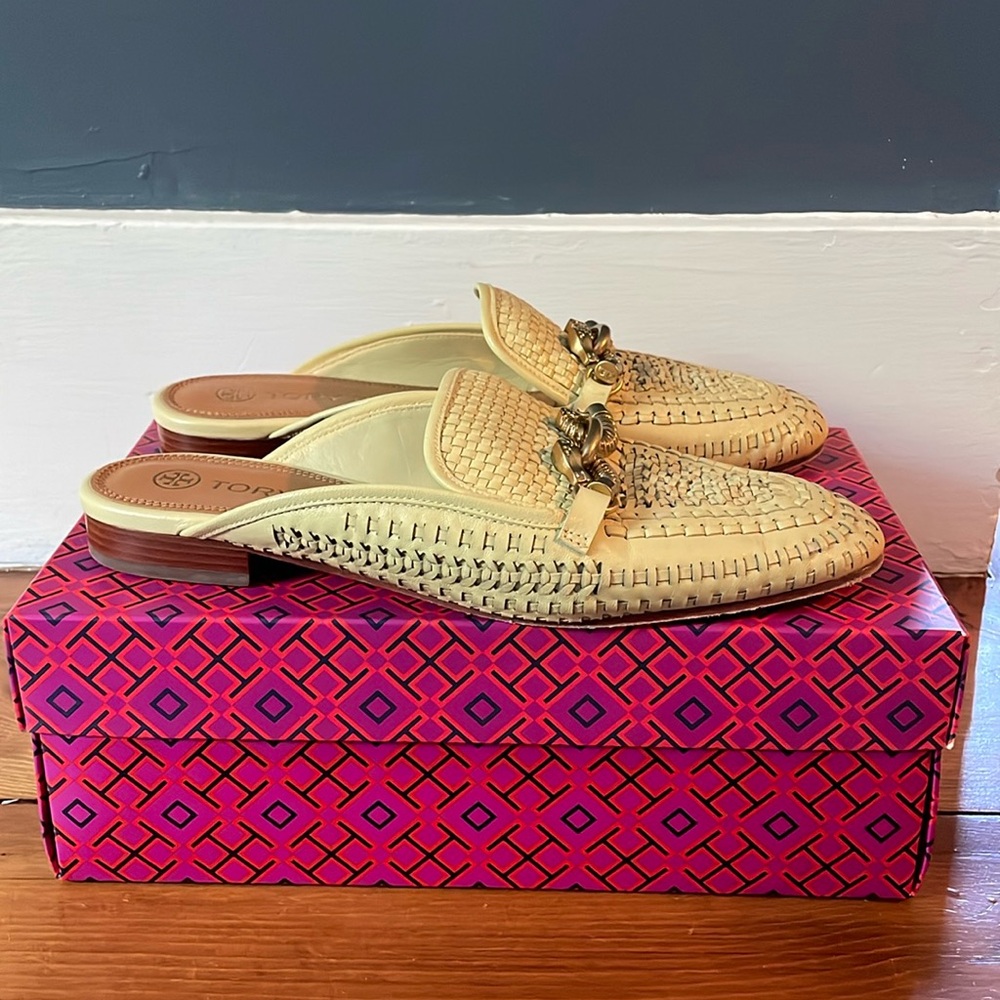 Tory Burch Jessa Woven Backless Loafer size 9